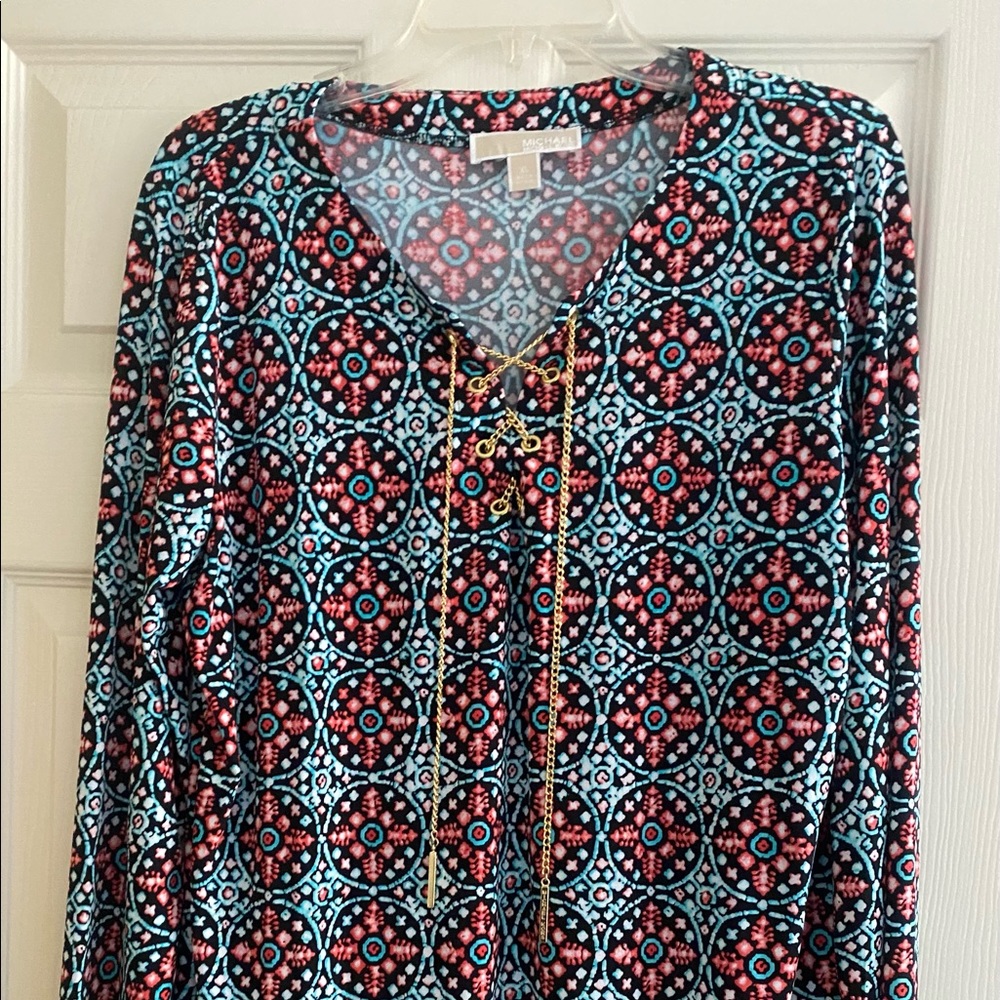Michael Kors multi colored jewel tones comfy blouse